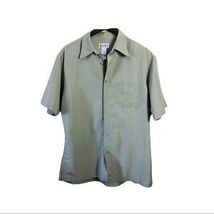4/$45 | ALFANI | Grey/Green Short Sleeve Button Up Shirt | Medium